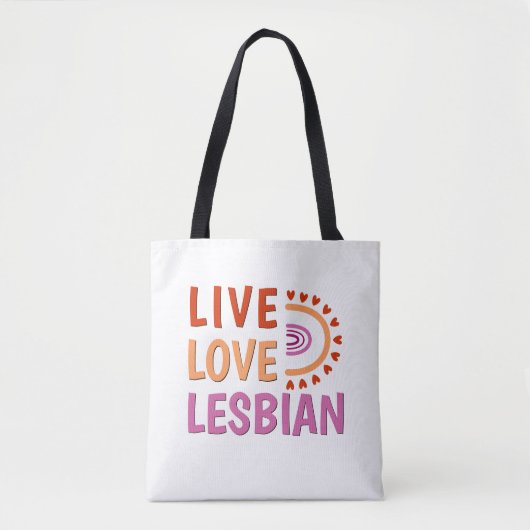 Live liefde lesbisch vieren diversiteit boho regen tote bag (Voorkant)