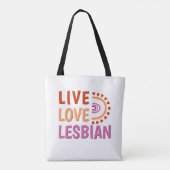 Live liefde lesbisch vieren diversiteit boho regen tote bag (Achterkant)