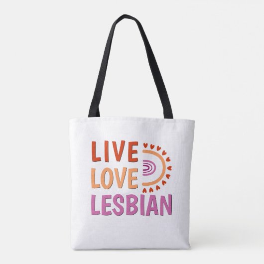 Live liefde lesbisch vieren diversiteit boho regen tote bag (Achterkant)