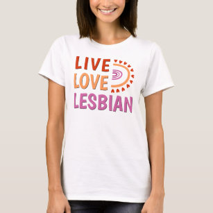 Live liefde lesbische boho regenboog vieren divers t-shirt