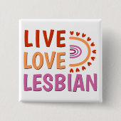 Live liefde lesbische boho regenboog vieren divers vierkante button 5,1 cm (Voorkant)