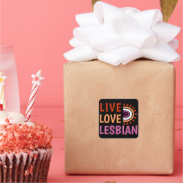 Live liefde lesbische boho regenboog vieren divers vierkante sticker