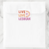 Live liefde lesbische boho regenboog vieren divers vierkante sticker (Tas)