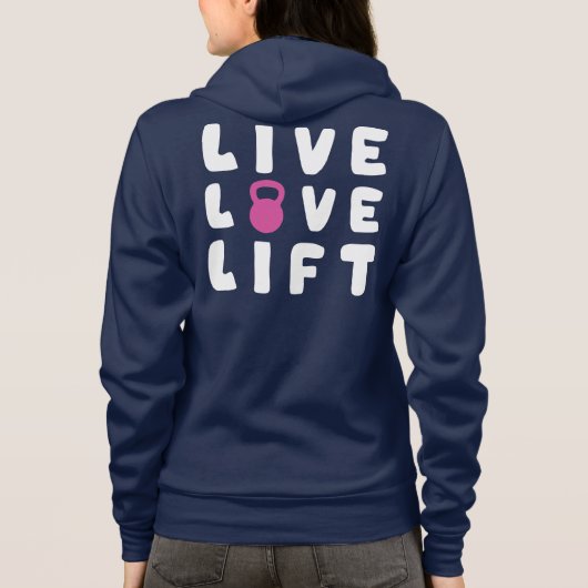 Live, Liefde, Lift Fitness Gym Hoodie (Achterkant)