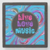 Live Liefde Muziek Stenen Onderzetter (Voorkant)