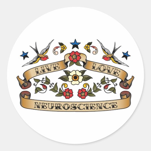 Live Liefde Neurowetenschap Ronde Sticker (Voorkant)