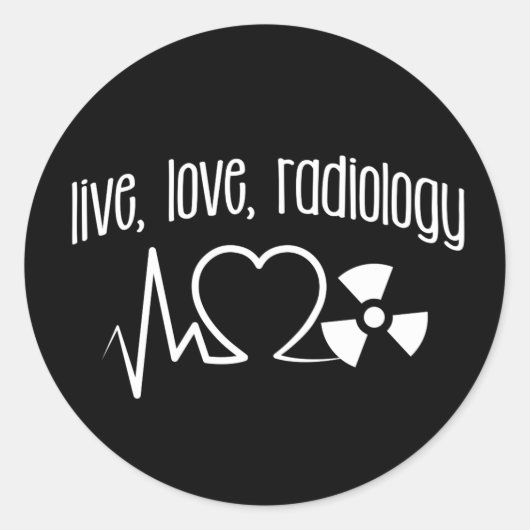 Live Liefde Radiologie X-Ray Hartslag Ronde Sticker (Voorkant)