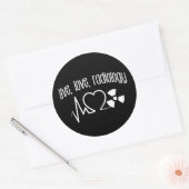 Live Liefde Radiologie X-Ray Hartslag Ronde Sticker (Envelop)