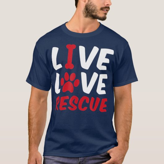 Live Liefde Redding Hond Bot Kat Paw T-shirt (Voorkant)