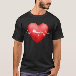 Live Liefde Roeien HeartBeat Roeiend Crew Gift Des T-shirt