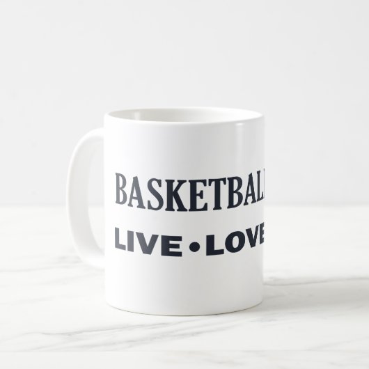 Live liefde spelen basketbal leven koffiemok (Voorkant links)