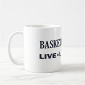 Live liefde spelen basketbal leven koffiemok (Links)