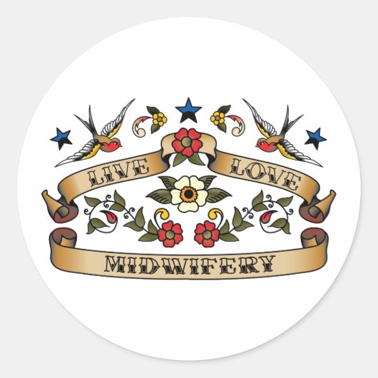 Live Liefde Verloskunde Ronde Sticker (Voorkant)
