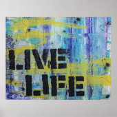 Live Life Abstract bericht Poster (Voorkant)