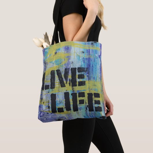 Live Life Abstract bericht Tote Bag (Dichtbij)