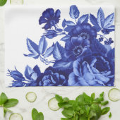Live Life Fully Blue Floral Kitchen Towel Theedoek (Gevouwen)