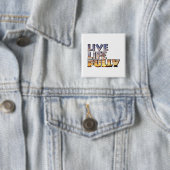 Live Life Fully Quote Vierkante Button 5,1 Cm (In situ)