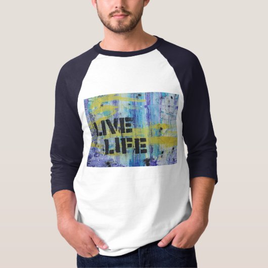 Live life graffiti-kunst t-shirt (Voorkant)