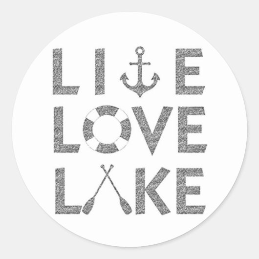 LIVE LIFE LAKE RONDE STICKER (Voorkant)