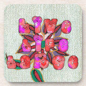 "Live Life Large" Kunstdruk Bier Onderzetter (Voorkant)