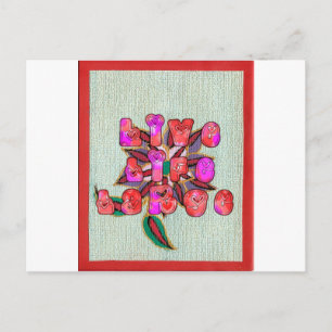 "Live Life Large" Kunstdruk Briefkaart