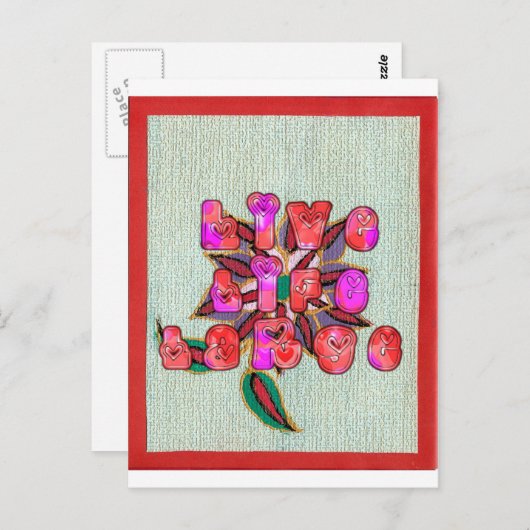 "Live Life Large" Kunstdruk Briefkaart (Voorkant / Achterkant)