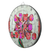 "Live Life Large" Kunstdruk Dartbord (Voorkant Rechts)