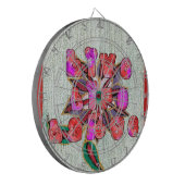 "Live Life Large" Kunstdruk Dartbord (Voorkant Links)