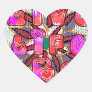 "Live Life Large" Kunstdruk Hart Sticker