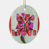 "Live Life Large" Kunstdruk Keramisch Ornament (Rechts)