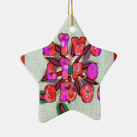 "Live Life Large" Kunstdruk Keramisch Ornament (Rechts)