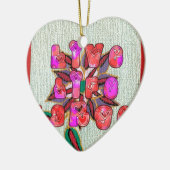 "Live Life Large" Kunstdruk Keramisch Ornament (Links)