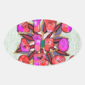 "Live Life Large" Kunstdruk Ovale Sticker (Voorkant)