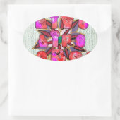 "Live Life Large" Kunstdruk Ovale Sticker (Tas)