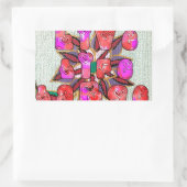 "Live Life Large" Kunstdruk Rechthoekige Sticker (Tas)