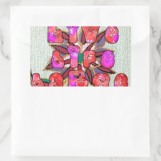 "Live Life Large" Kunstdruk Rechthoekige Sticker (Tas)