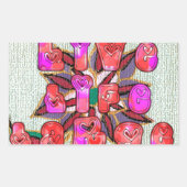 "Live Life Large" Kunstdruk Rechthoekige Sticker (Voorkant)