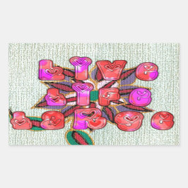 "Live Life Large" Kunstdruk Rechthoekige Sticker