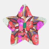 "Live Life Large" Kunstdruk Ster Sticker (Voorkant)