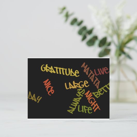 Live Life Large Word Art Print Briefkaart (Staand voorkant)