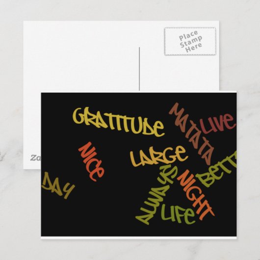 Live Life Large Word Art Print Briefkaart (Voorkant / Achterkant)