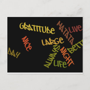 Live Life Large Word Art Print Briefkaart