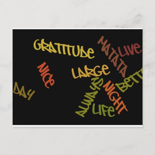 Live Life Large Word Art Print Briefkaart (Voorkant)