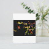 Live Life Large Word Art Print Briefkaart (Staand voorkant)