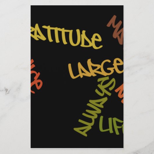 Live Life Large Word Art Print Briefpapier (Voorkant)