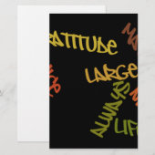 Live Life Large Word Art Print Briefpapier (Voorkant / Achterkant)