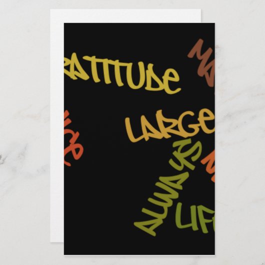 Live Life Large Word Art Print Briefpapier (Voorkant / Achterkant)