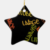 Live Life Large Word Art Print Keramisch Ornament (Voorkant)