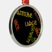 Live Life Large Word Art Print Metalen Ornament (Rechts)