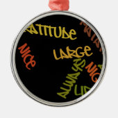 Live Life Large Word Art Print Metalen Ornament (Voorkant)